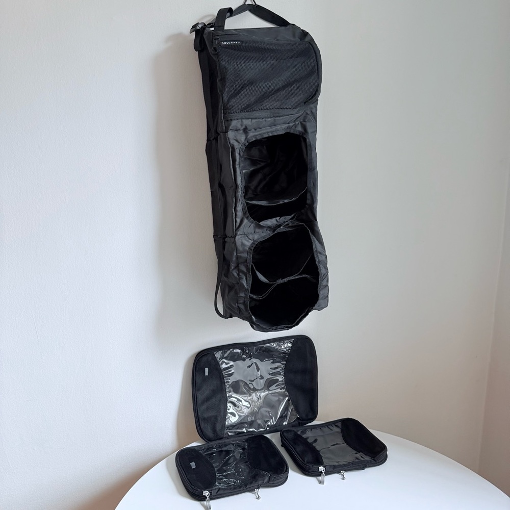 Solgaard Carry On Closet Organizer Travel Packing Shelf System Shore Tex.Pouches